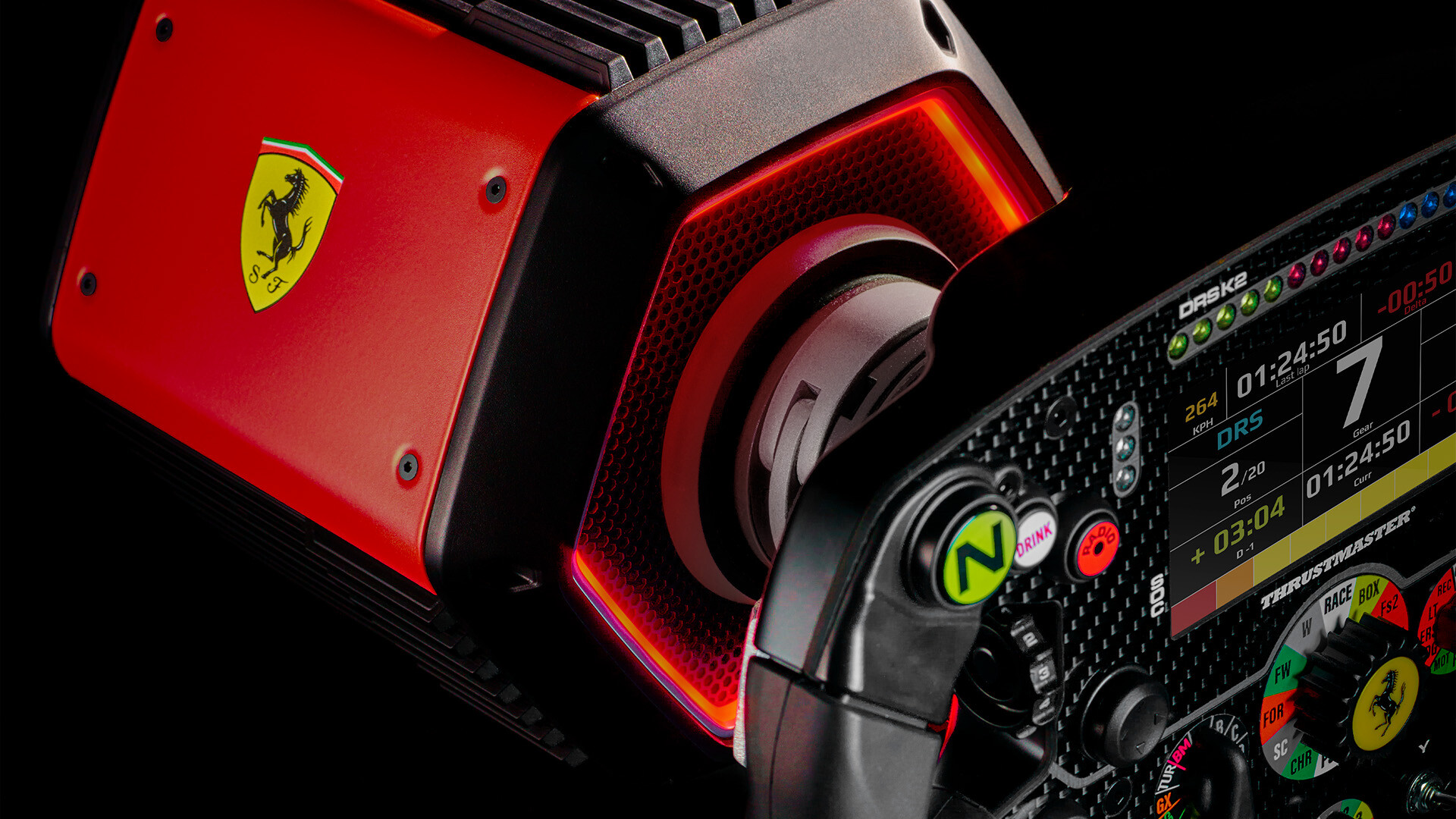 This summer, the Ultra-Premium Ferrari SF1000 Direct Drive Wheel Bundle will be launched by Thrustmaster.
