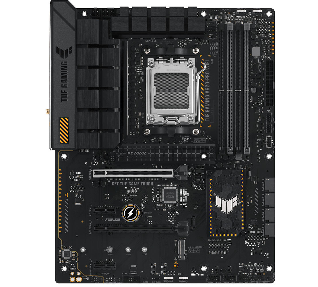 The TUF Gaming A620-PRO WiFi ATX Motherboard has been revealed by ASUS.