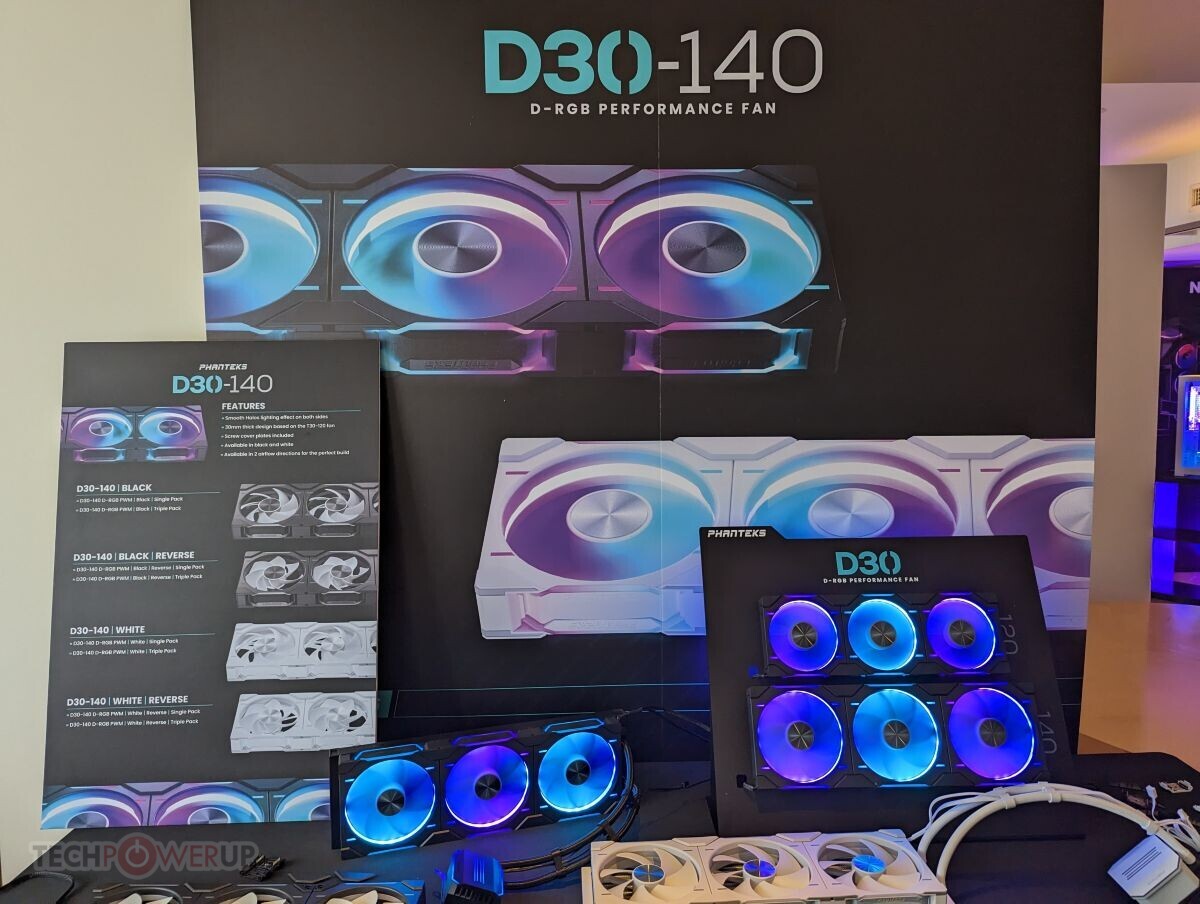 At Computex 2023, Phanteks will showcase their latest cooling solutions, including the Glacier One D30 AIOs and D30-series fans that can be daisy-chained without cables.