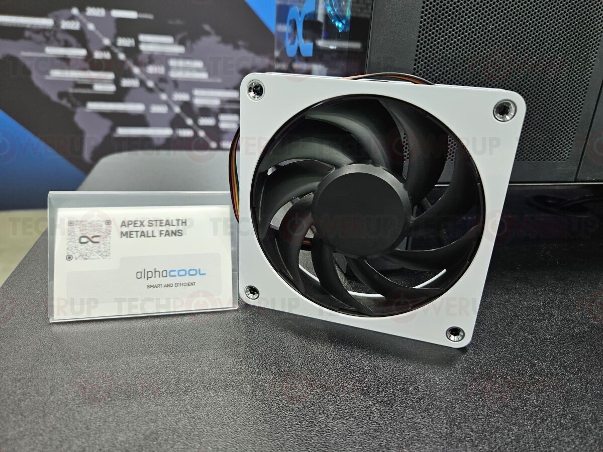 Apex Stealth Metal Fans, Skeleton PC Case, and Water Cooling Solutions are introduced by Alphacool.