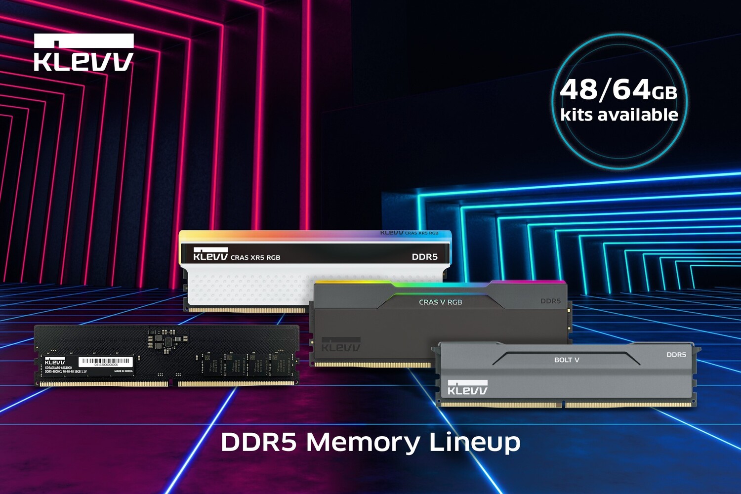 KLEVV introduces fresh DDR5 Memory Kits with capacities of 48GB and 64GB.