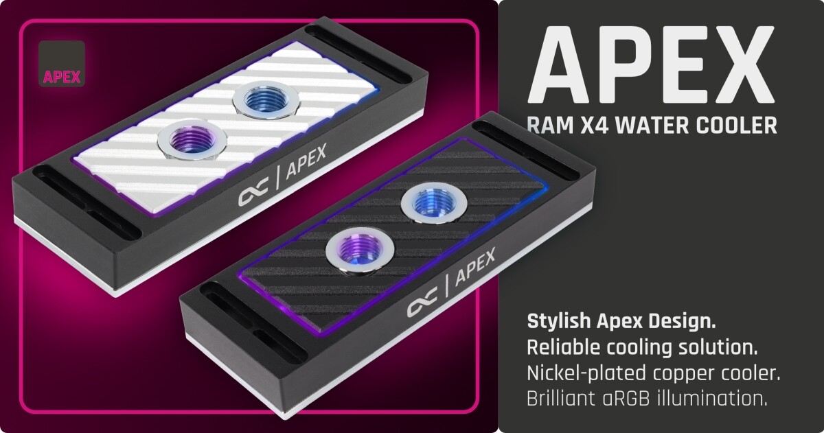 The Apex RAM X4 Water Cooler is revealed by Alphacool.