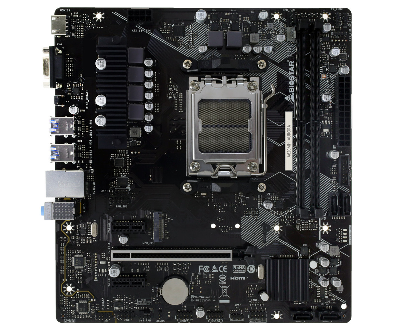 BIOSTAR has introduced the A620MH Aurora Socket AM5 Motherboard, which is based on the A620A Chipset.
