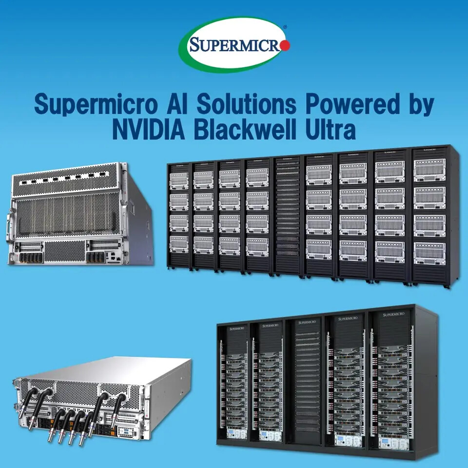 Supermicro expands its product lineup for the upcoming AI advancements with the introduction of NVIDIA Blackwell Ultra Solutions.
